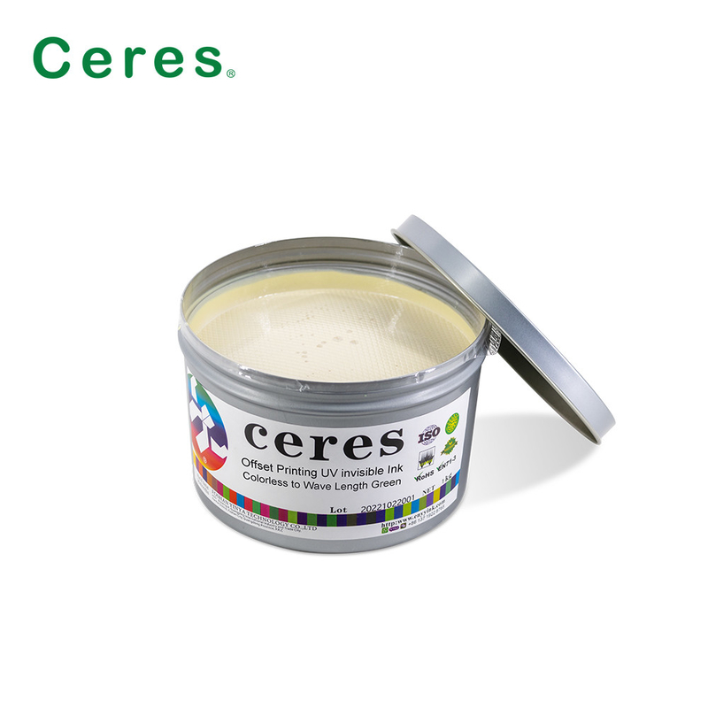 800nm Ceres UV Αόρατο μελάνι Άχρωμο έως Πράσινο Κανονικό Ξηρό