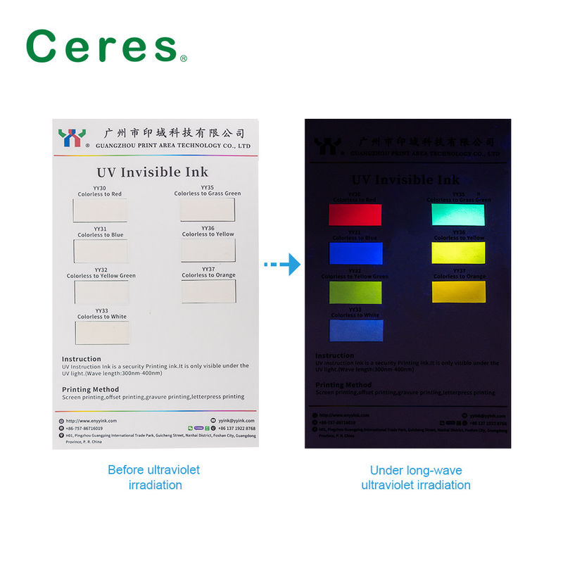 Ceres Uv Invisible Ink Άχρωμο έως Πράσινο Κανονικό Στεγνό