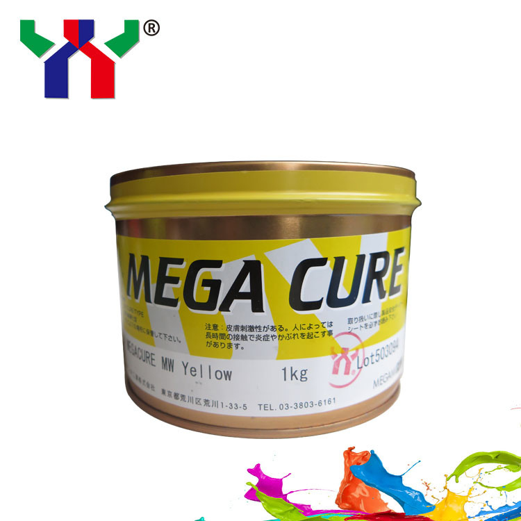 Megami Mega Cure UV Offset Ink CMYK Γρήγορη ξήρανση μελάνι για πλαστική εκτύπωση
