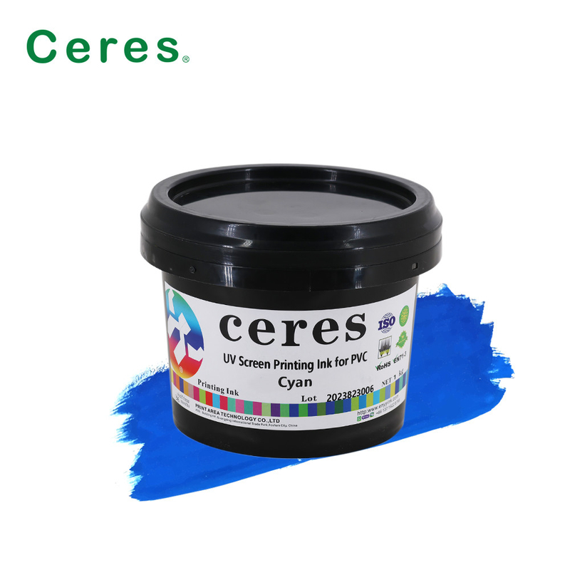 UV μελάνι εκτύπωσης οθόνης CMYK για πλαστικό LDPE της PET PE γυαλιού PP HDPE
