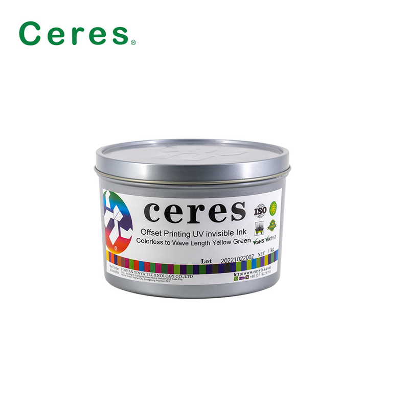 Εκτύπωση Offset / Screen / Flexo Ασφάλεια UV Αόρατο μελάνι για έγγραφα Κίτρινο πράσινο χρώμα