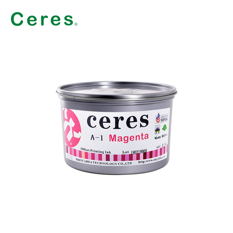 Ceres A-1 Μη τοξική υψηλής λάμψης 2 έτη διάρκεια ζωής Σόγια Offset εκτύπωση μελάνι για CMYK χρώμα