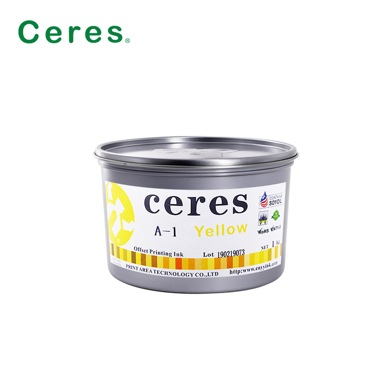 Ceres A-1 Μη τοξική υψηλής λάμψης 2 έτη διάρκεια ζωής Σόγια Offset εκτύπωση μελάνι για CMYK χρώμα