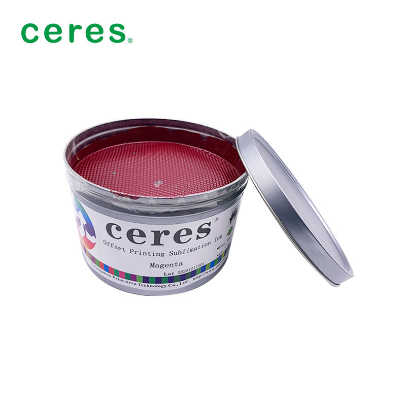 Ματζέντα μελάνι εξάχνωσης για εκτύπωση όφσετ με θερμοκρασία μεταφοράς 180-220 βαθμούς και βάρος χαρτιού 70-110 γραμμάρια για μικρή διαφορά χρώματος