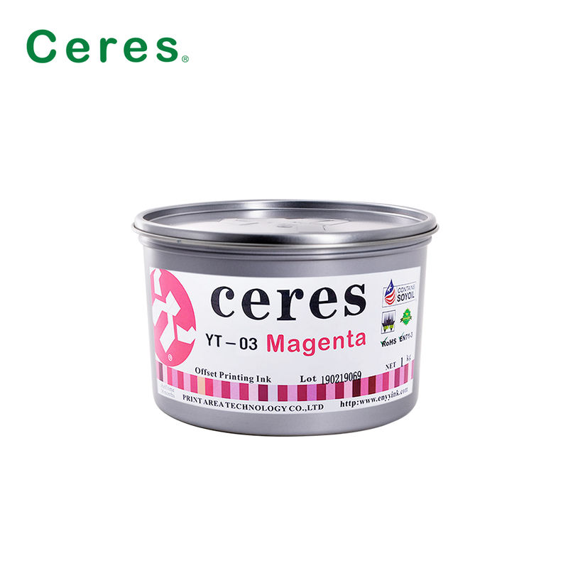 Οικολογικό μελάνι εκτύπωσης όφσετ με βάση διαλύτη που συμμορφώνεται με το EN71-3 YT-03 CMYK για εκτύπωση υψηλής ποιότητας