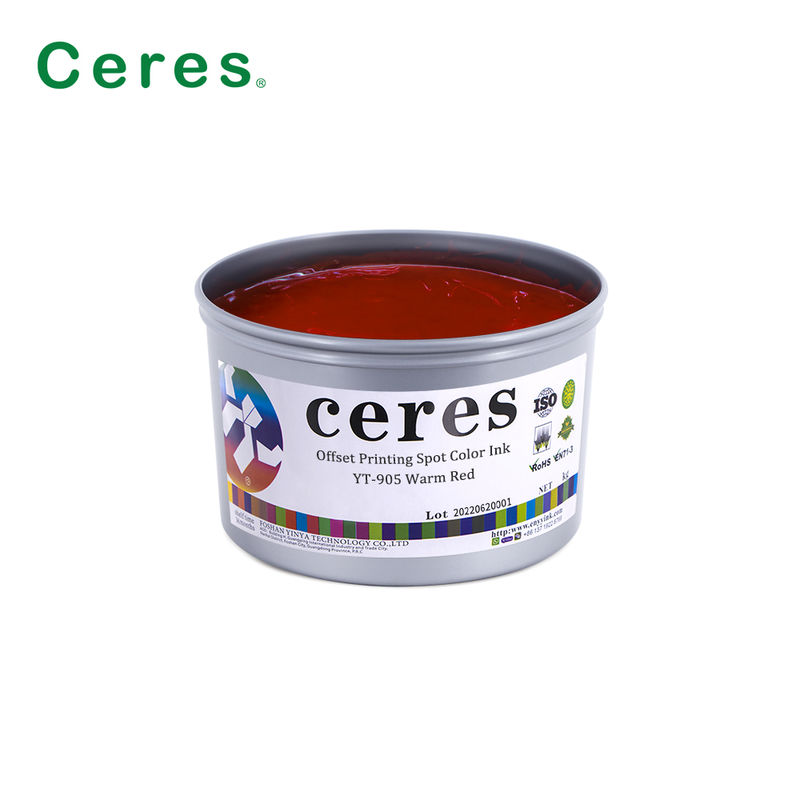 Γρήγορα στεγνό YT-905 Ζεστό κόκκινο παντόν χρώμα Offset μελάνι εκτύπωσης με υψηλή οπτικότητα