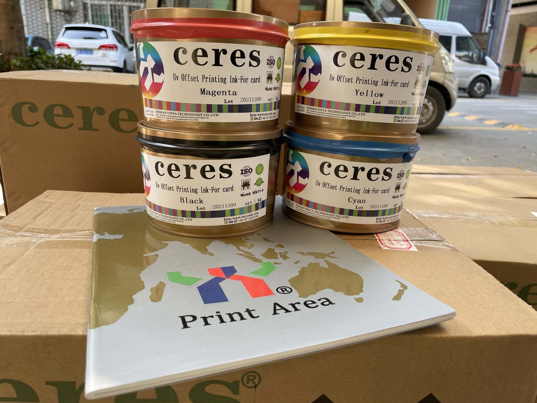 1kg Κάν μελάνι ταχείας ξήρανσης για πλαστικό CMYK Τραπεζική κάρτα μελάνι με βάση διαλύτες