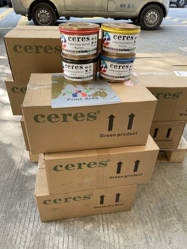 1kg Κάν μελάνι ταχείας ξήρανσης για πλαστικό CMYK Τραπεζική κάρτα μελάνι με βάση διαλύτες