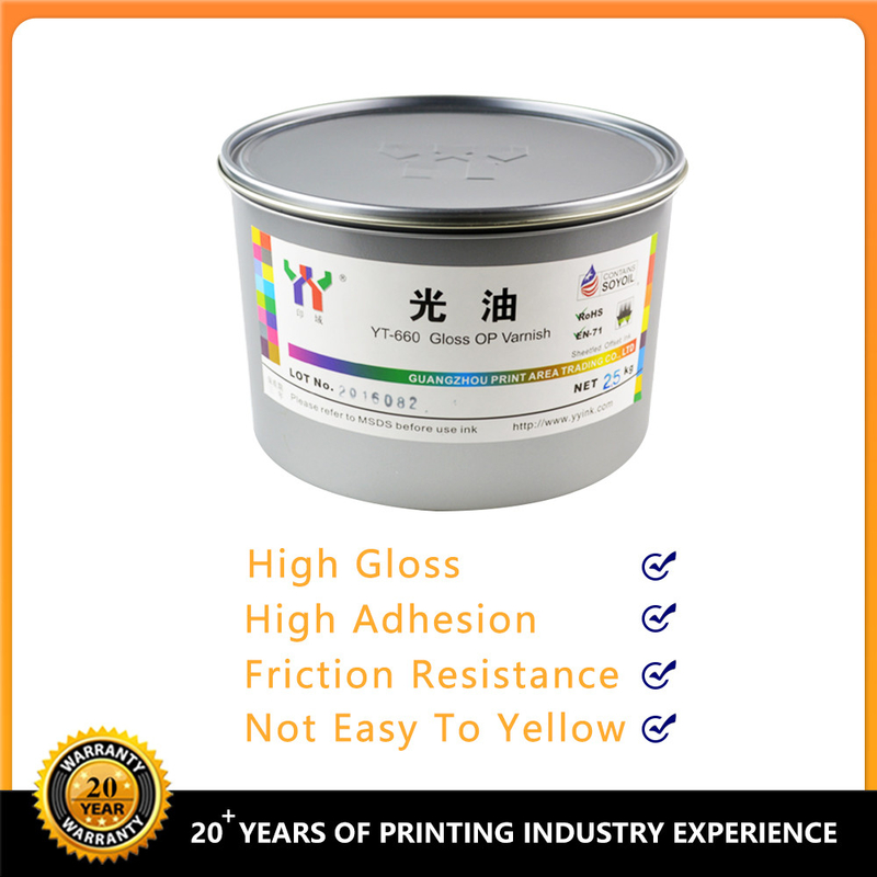 Χημικές ουσίες χωρίς αλκοόλ Offset εκτύπωση Glossy Op Varnish Low Odor Clear Matt Varnish